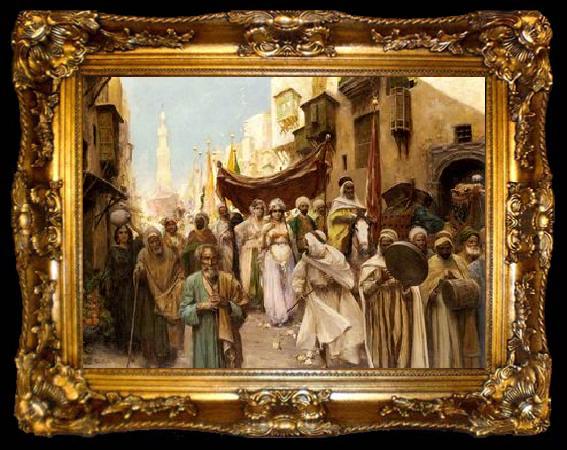 framed  unknow artist Arab or Arabic people and life. Orientalism oil paintings  507, ta009-2